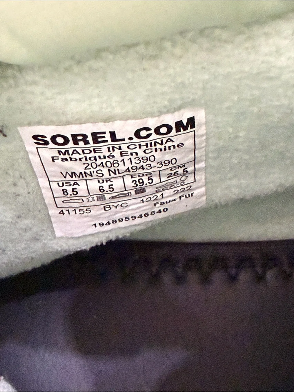 SOREL Out N About III Puffy Zip Sea Sprite Green Waterproof Winter Boots 8.5